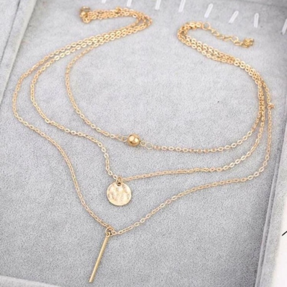 JUST ARRIVED! Delicate Layered Gold Bar Necklace